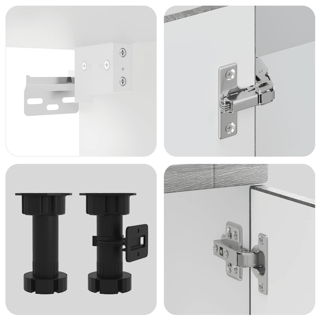 Kjøkkeninnredning Kjøkkenskapsett Kalmar Sonoma Grå 04 deler