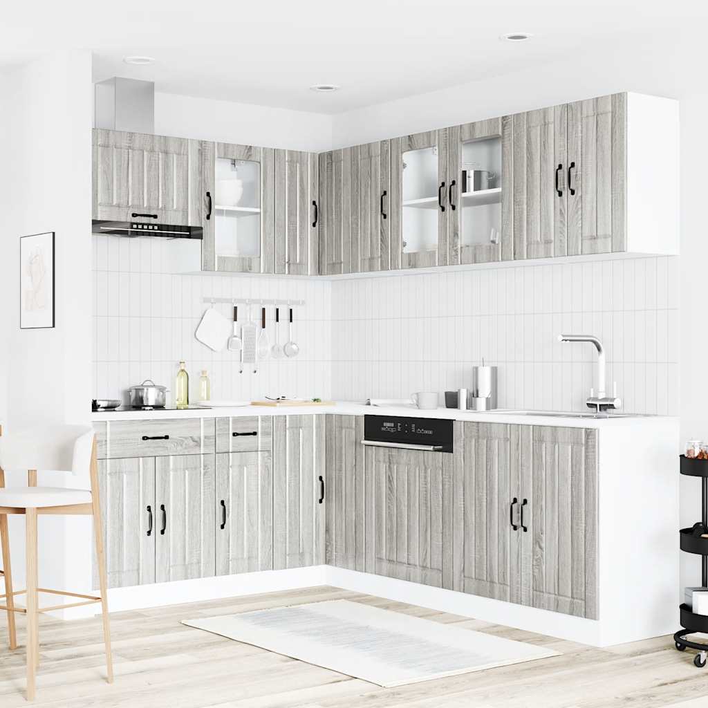 Kjøkkeninnredning Kjøkkenskapsett Lucca Sonoma Grå 11 deler