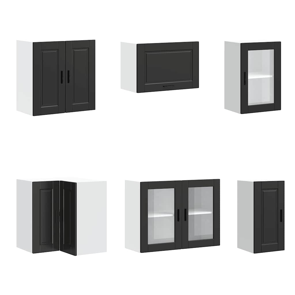 Kjøkkeninnredning Kjøkkenskapsett Porto Svart 11 deler