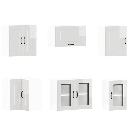 Kjøkkeninnredning Kjøkkenskapsett Kalmar Høyglans Hvit 11 deler