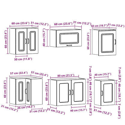 Kjøkkeninnredning Kjøkkenskapsett Kalmar Gammelt Tre 11 deler