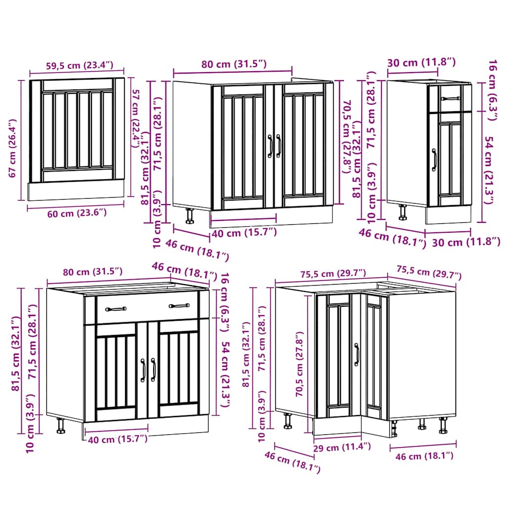 Kjøkkeninnredning Kjøkkenskapsett Lucca Hvit 11 deler