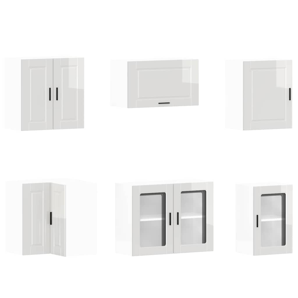 Kjøkkeninnredning Kjøkkenskapsett Porto Høyglans Hvit 11 deler