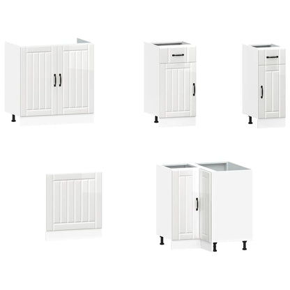 Kjøkkeninnredning Kjøkkenskapsett Kalmar Høyglans Hvit 11 deler