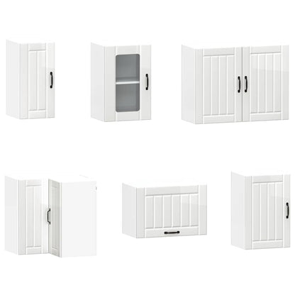 Kjøkkeninnredning Kjøkkenskapsett Kalmar Høyglans Hvit 11 deler