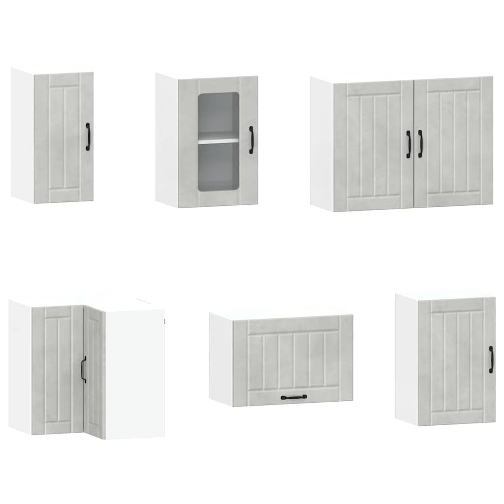 Kjøkkeninnredning Kjøkkenskapsett Kalmar Betonggrå 11 deler