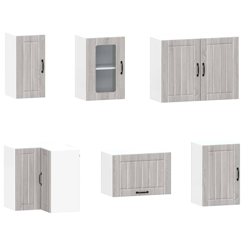 Kjøkkeninnredning Kjøkkenskapsett Kalmar Sonoma Grå 11 deler