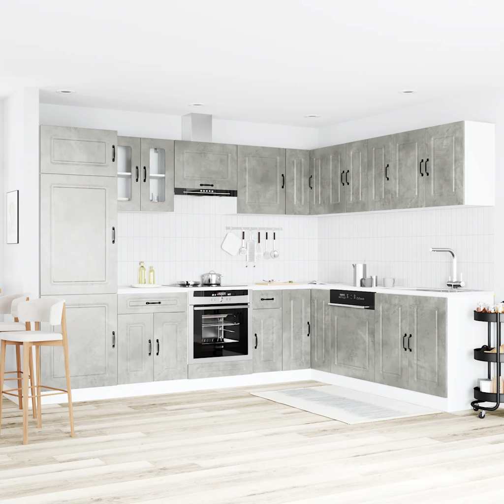 Kjøkkeninnredning Kjøkkenskapsett Kalmar Betonggrå 14 deler