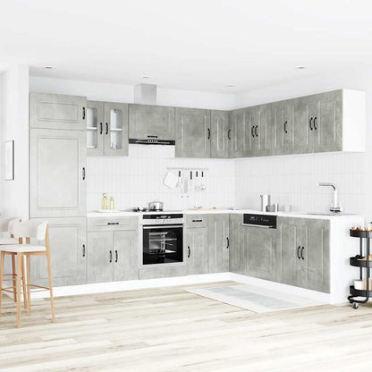 Kjøkkeninnredning Kjøkkenskapsett Kalmar Betonggrå 14 deler