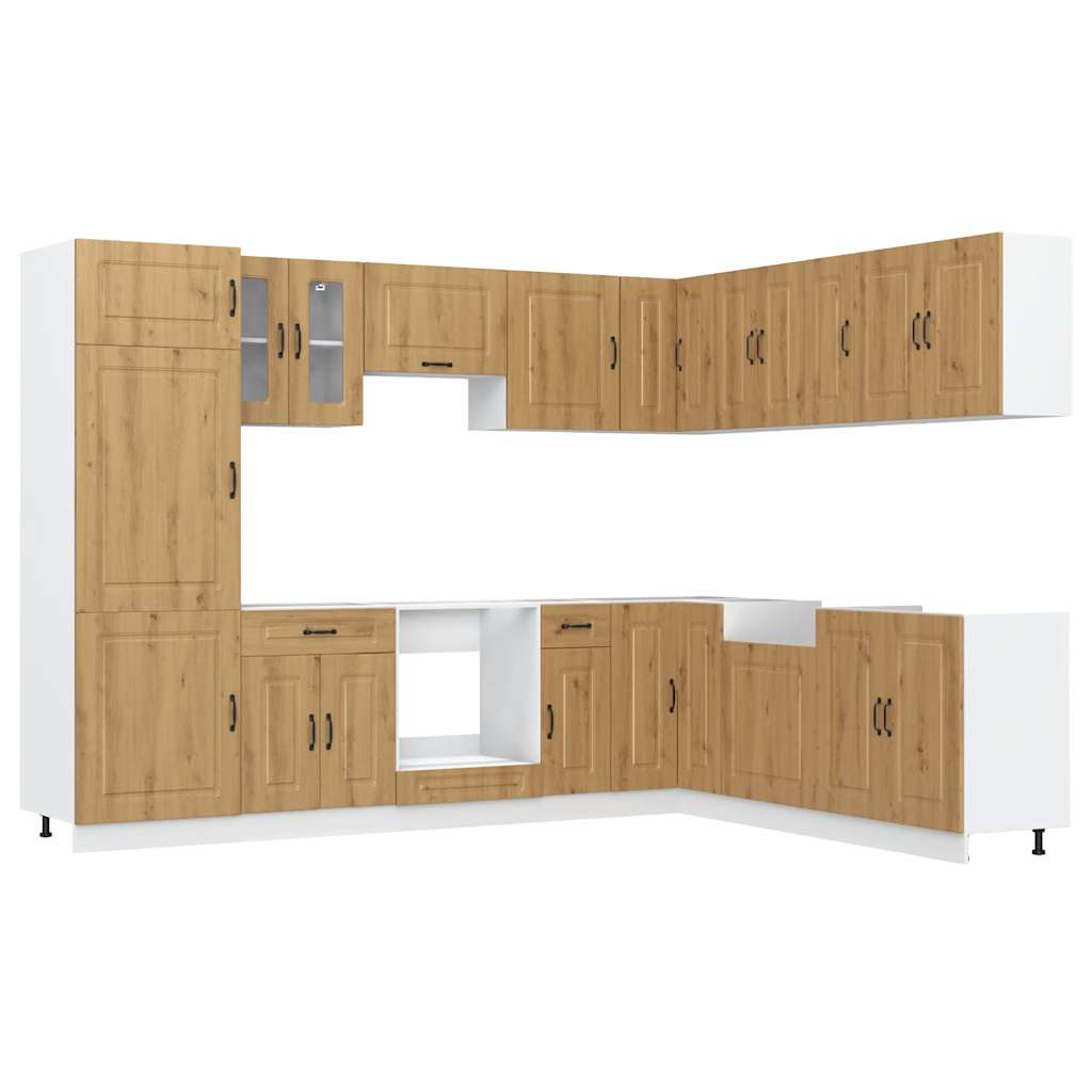 Kjøkkeninnredning Kjøkkenskapsett Kalmar Artisan Eik 14 deler