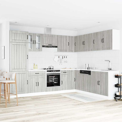 Kjøkkeninnredning Kjøkkenskapsett Lucca Sonoma Grå 14 deler