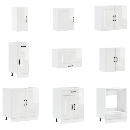 Kjøkkeninnredning Kjøkkenskapsett Porto Høyglans Hvit 14 deler