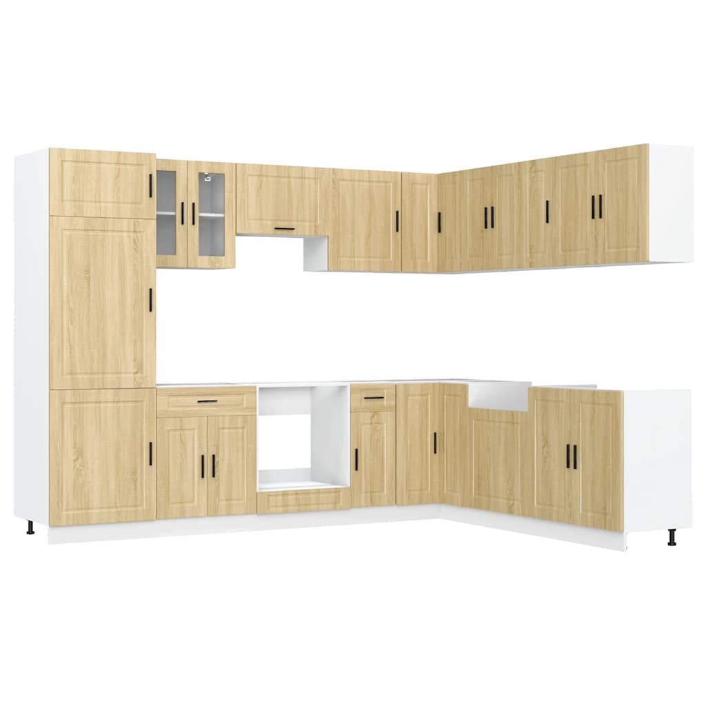 Kjøkkeninnredning Kjøkkenskapsett Porto Sonoma Eik 14 deler