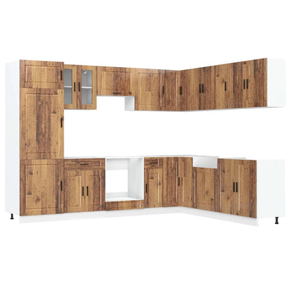 Kjøkkeninnredning Kjøkkenskapsett Porto Gammelt Tre 14 deler