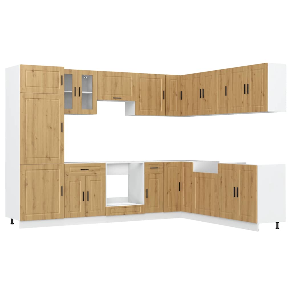 Kjøkkeninnredning Kjøkkenskapsett Porto Artisan Eik 14 deler