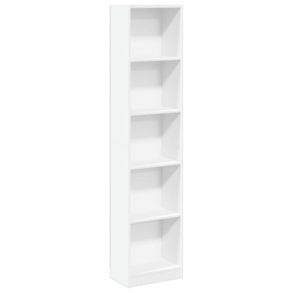 Bokhylle hvit 40x24x176 cm konstruert tre