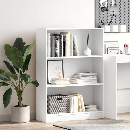 Bokhylle hvit 80x24x109 cm konstruert tre