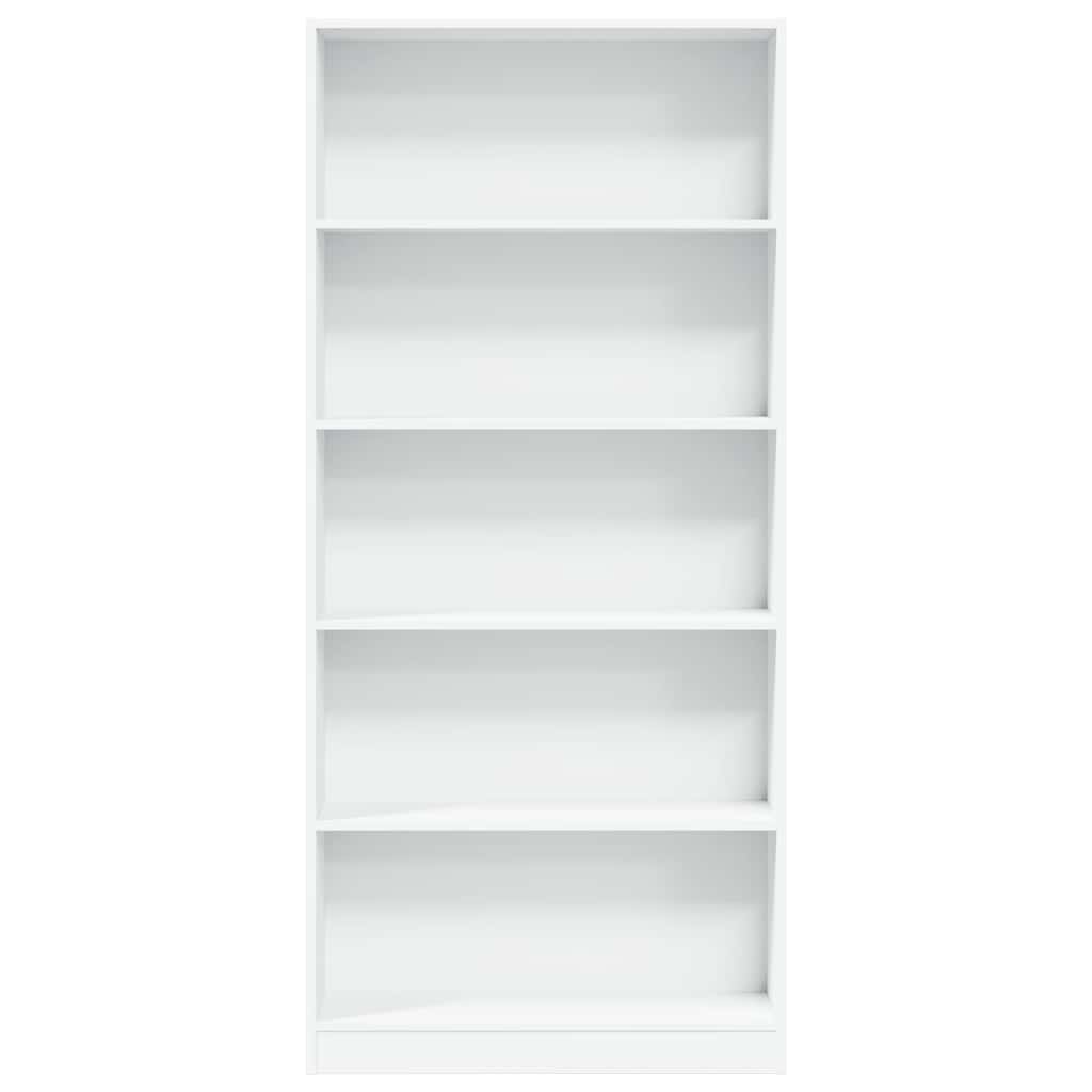 Bokhylle hvit 80x24x176 cm konstruert tre