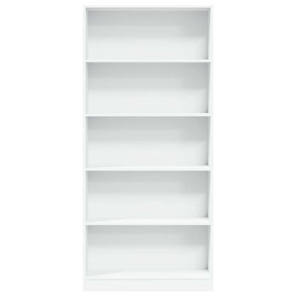 Bokhylle hvit 80x24x176 cm konstruert tre