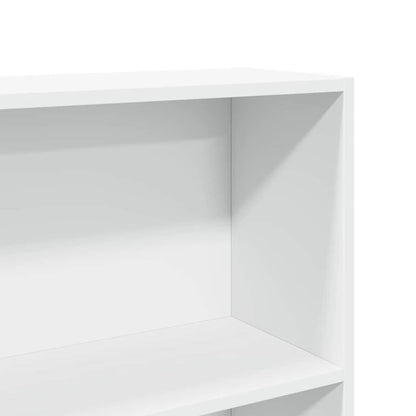 Bokhylle hvit 80x24x176 cm konstruert tre