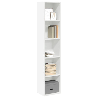 Bokhylle hvit 40x30x189 cm konstruert tre