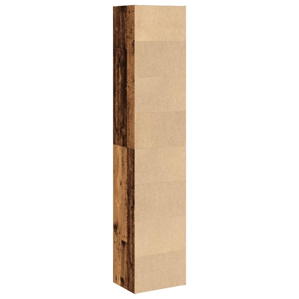 Bokhylle gammelt tre 40x30x189 cm konstruert tre