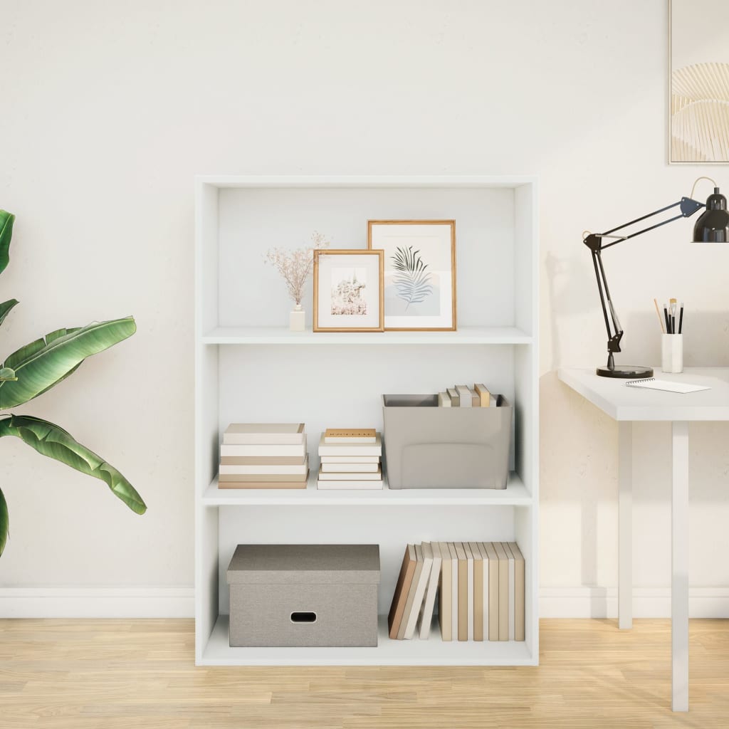 Bokhylle hvit 80x30x114 cm konstruert tre