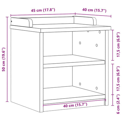 Sittebenk Gangbenk SANDNES Hvit 45x40x50 cm heltre furu