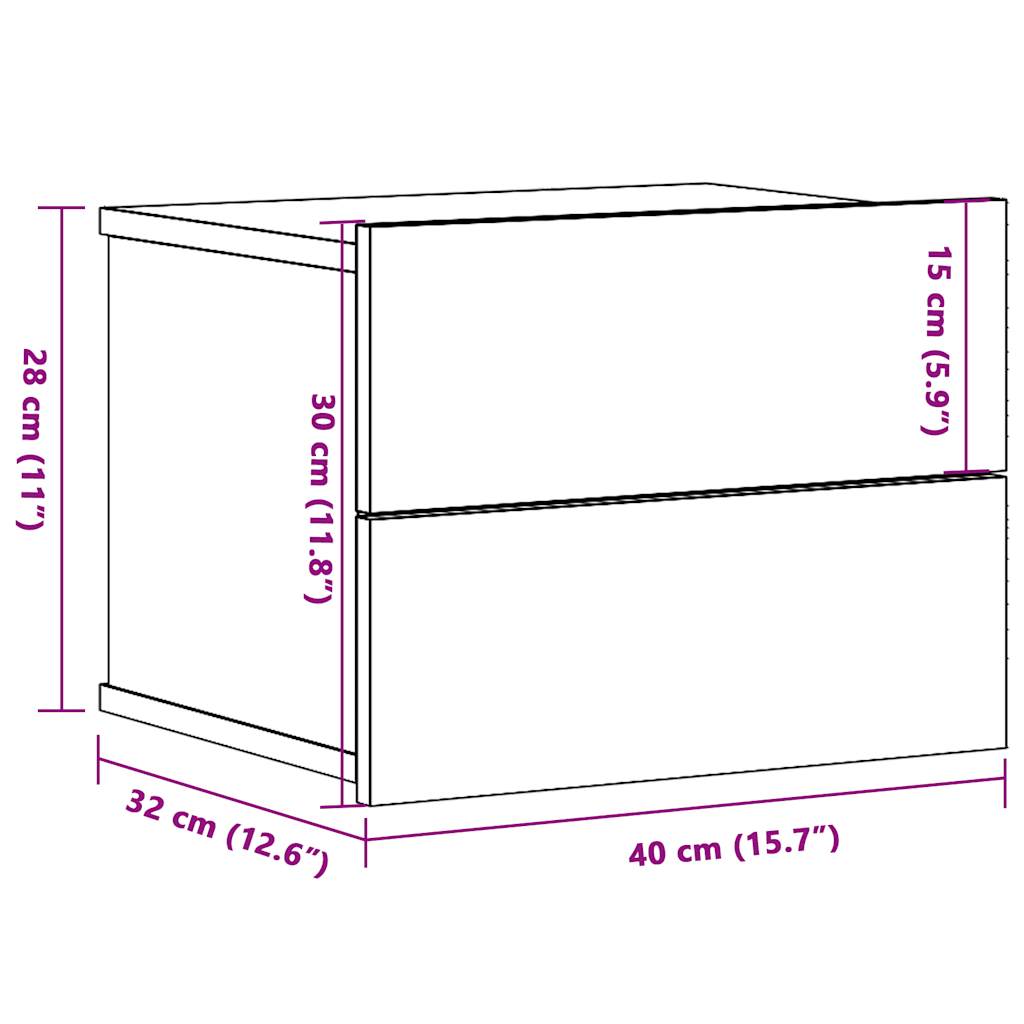 Nattbord Sengbord Artisan Eik 40x32x30 cm