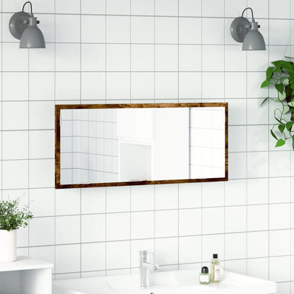 Baderomsspeil med LED røkt eik 100x8,5x37 cm konstruert tre