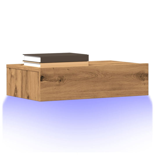 TV-Møbel Artisan Eik Tv-benker med LED-lys 2 stk 60x35x15,5 cm