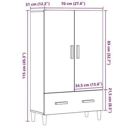 Skap Gammelt Tre 70x31x115 cm
