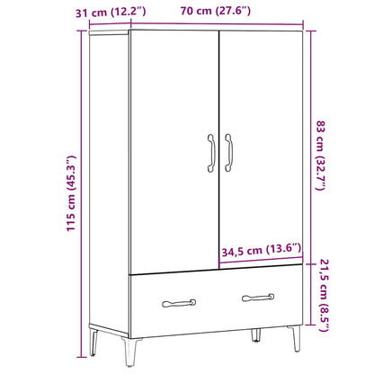 Skap Gammelt Tre 70x31x115 cm