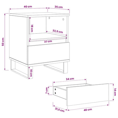 Nattbord artisan eik 40x35x50 cm konstruert tre