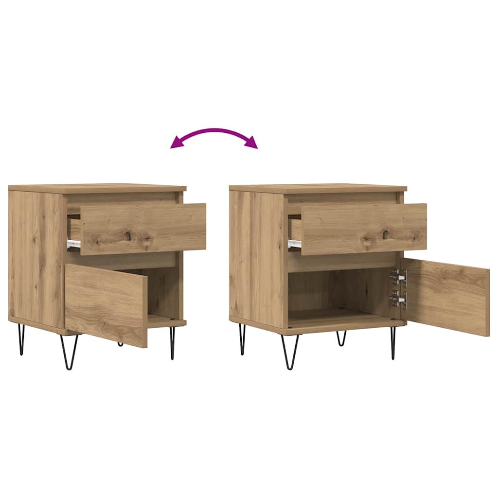 Nattbord 2 stk artisan eik 40x35x50 cm konstruert tre