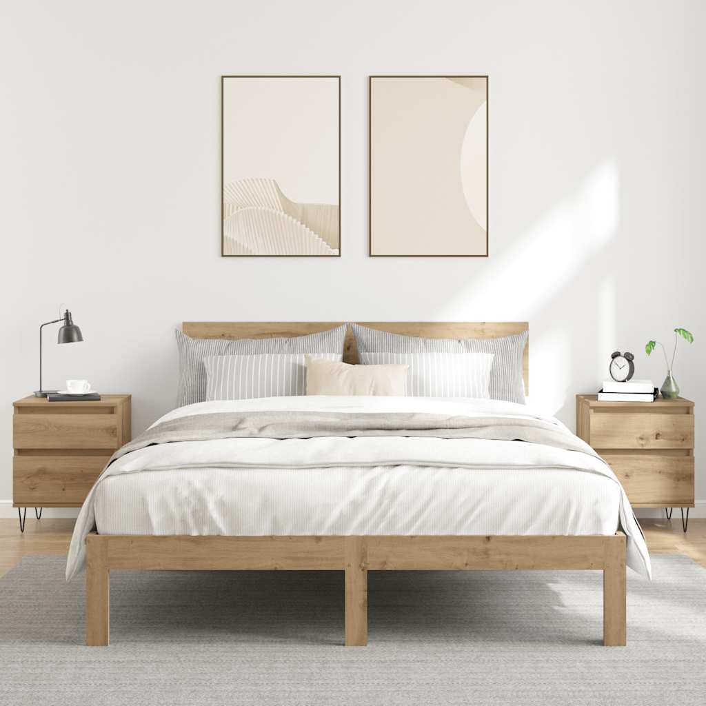 Nattbord 2 stk artisan eik 40x35x50 cm konstruert tre