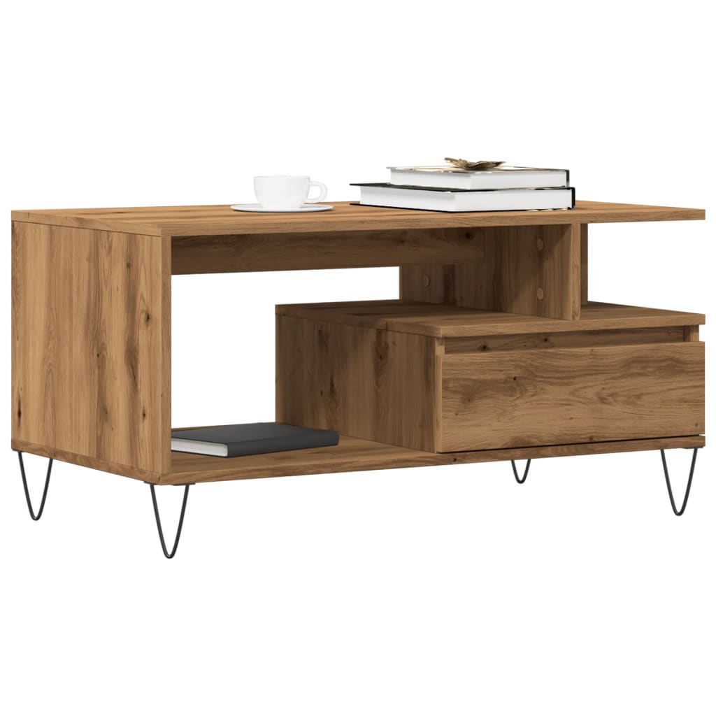 Salongbord Sofabord Artisan Eik 90x49x45 cm