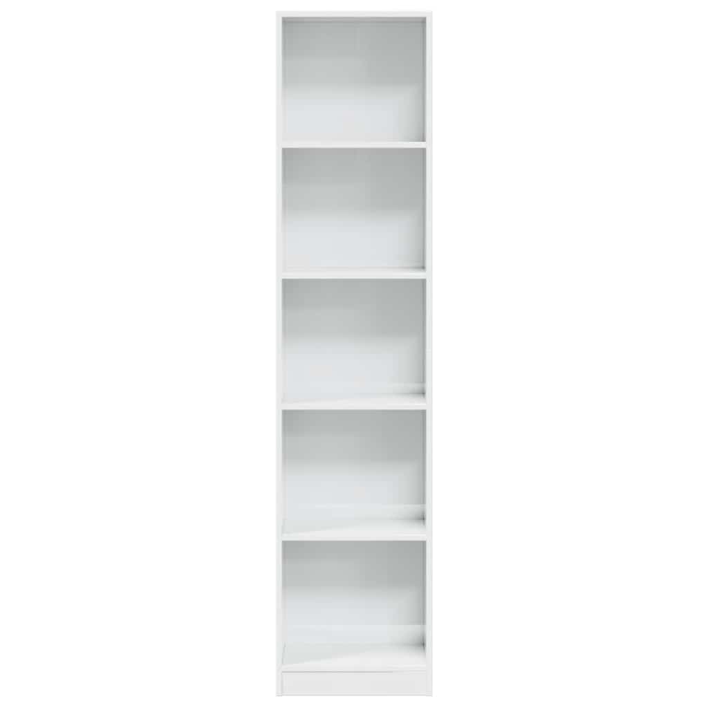 Bokhylle Høyglans Hvit 40x24x176 cm