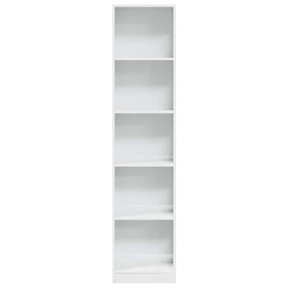 Bokhylle Høyglans Hvit 40x24x176 cm
