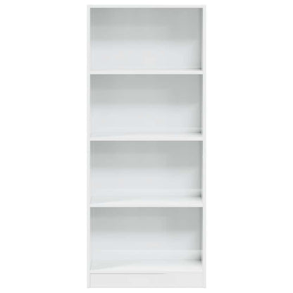 Bokhylle Høyglans Hvit 60x24x143 cm