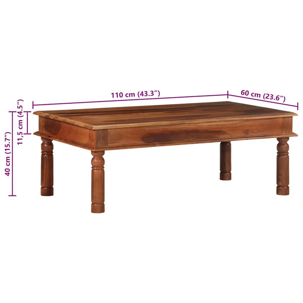 Salongbord Sofabord Tre heltre akasie 110x60x40 cm