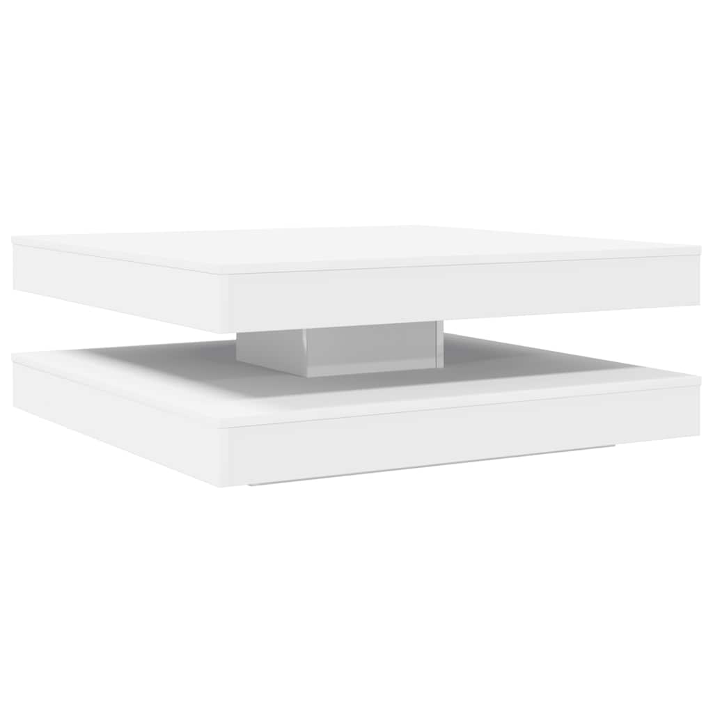 Salongbord Sofabord Hvit 360-graders roterbart 90x90x34,5 cm