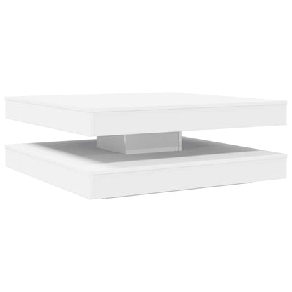 Salongbord Sofabord Hvit 360-graders roterbart 90x90x34,5 cm