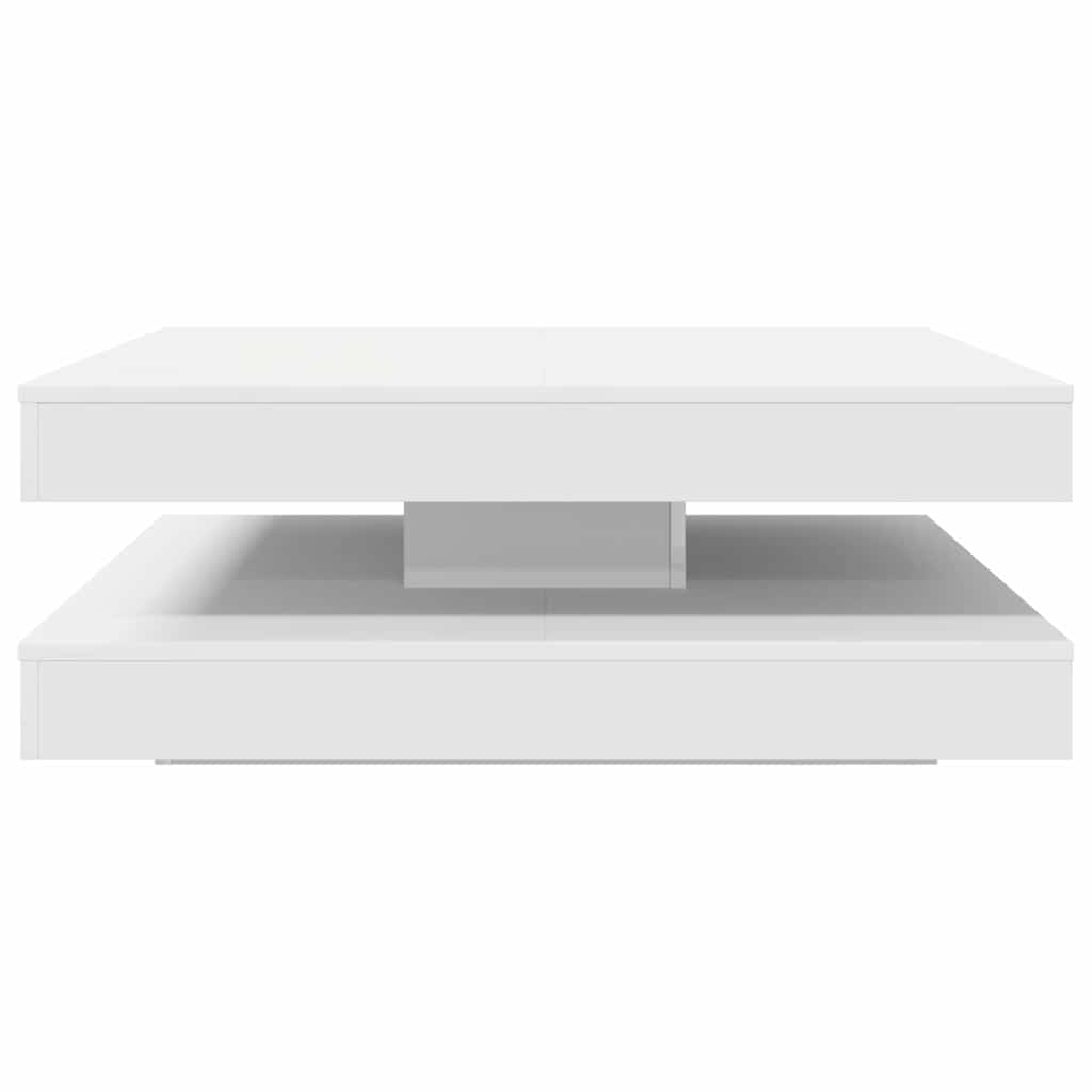 Salongbord Sofabord Hvit 360-graders roterbart 90x90x34,5 cm