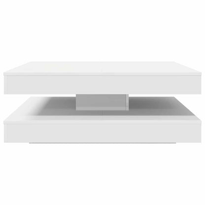 Salongbord Sofabord Hvit 360-graders roterbart 90x90x34,5 cm