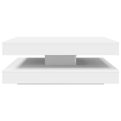 Salongbord Sofabord Hvit 360-graders roterbart 90x90x34,5 cm