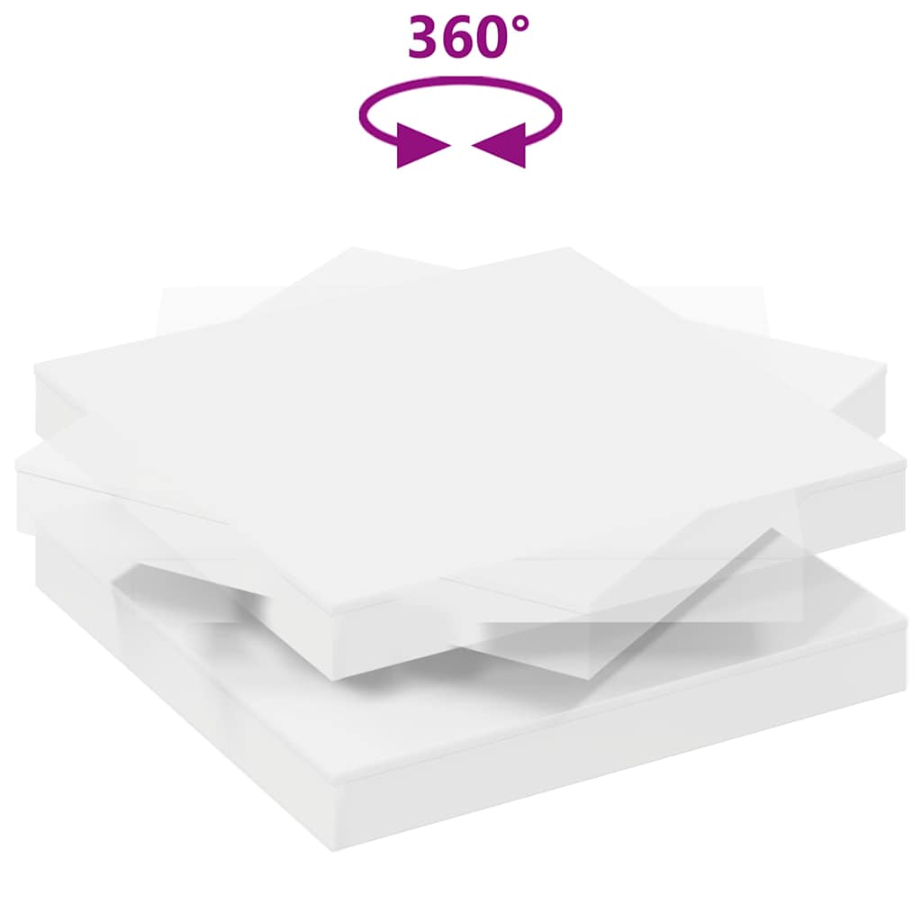 Salongbord Sofabord Hvit 360-graders roterbart 90x90x34,5 cm