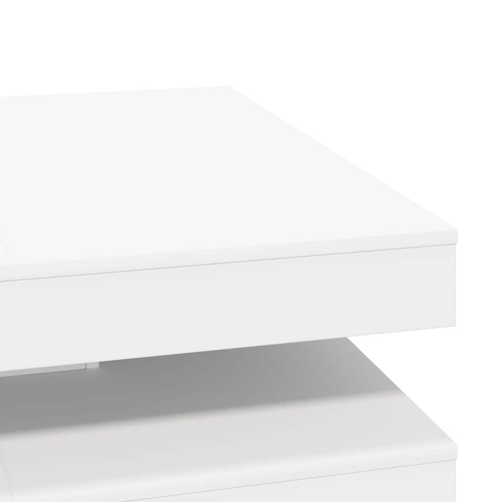 Salongbord Sofabord Hvit 360-graders roterbart 90x90x34,5 cm