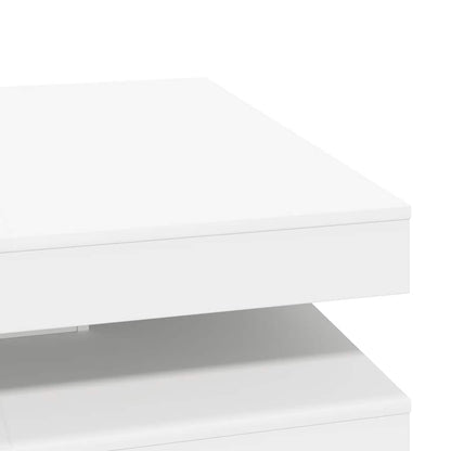 Salongbord Sofabord Hvit 360-graders roterbart 90x90x34,5 cm