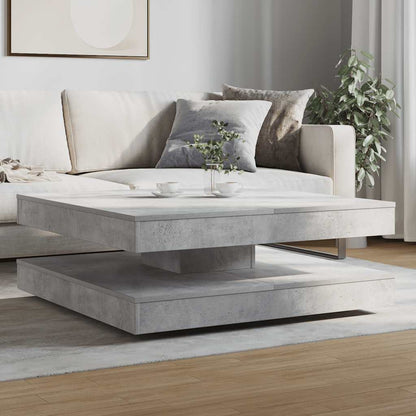 Salongbord Sofabord Betonggrå 360-graders roterbart 90x90x34,5 cm